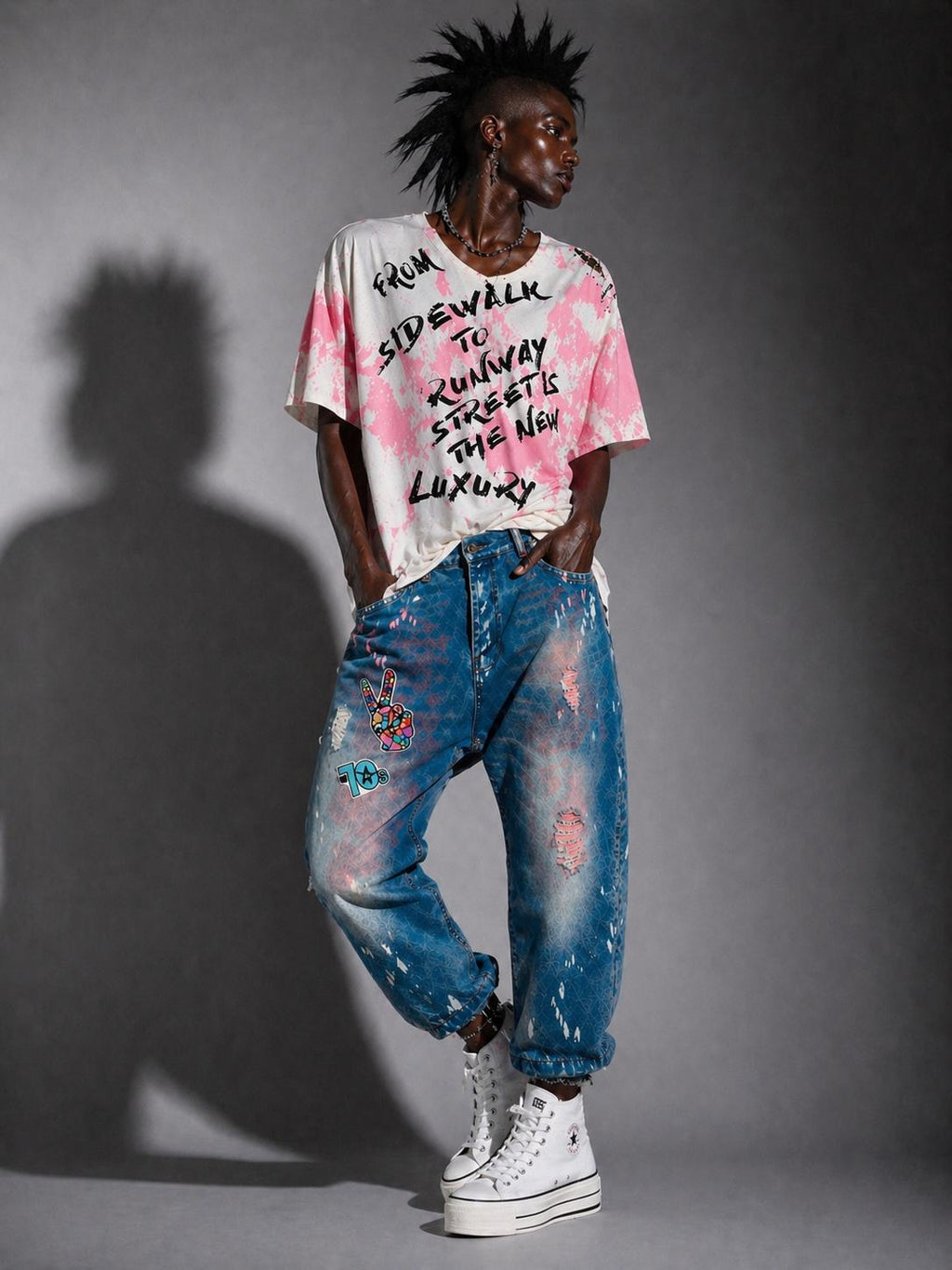 PEACE  70`S  DENIM -Pink  Water  Chaos  Edition