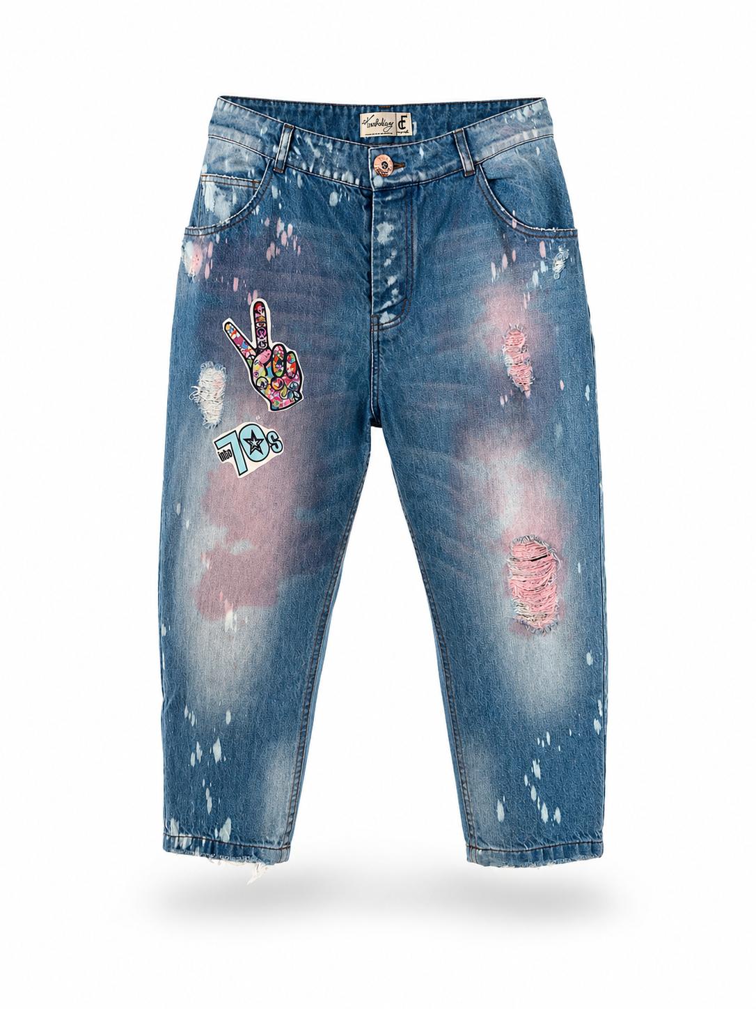 PEACE  70`S  DENIM -Pink  Water  Chaos  Edition