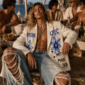 MYTH  MADE  SKIN - HAND  PAINTED  DOUBLE-BREASTED BLAZER