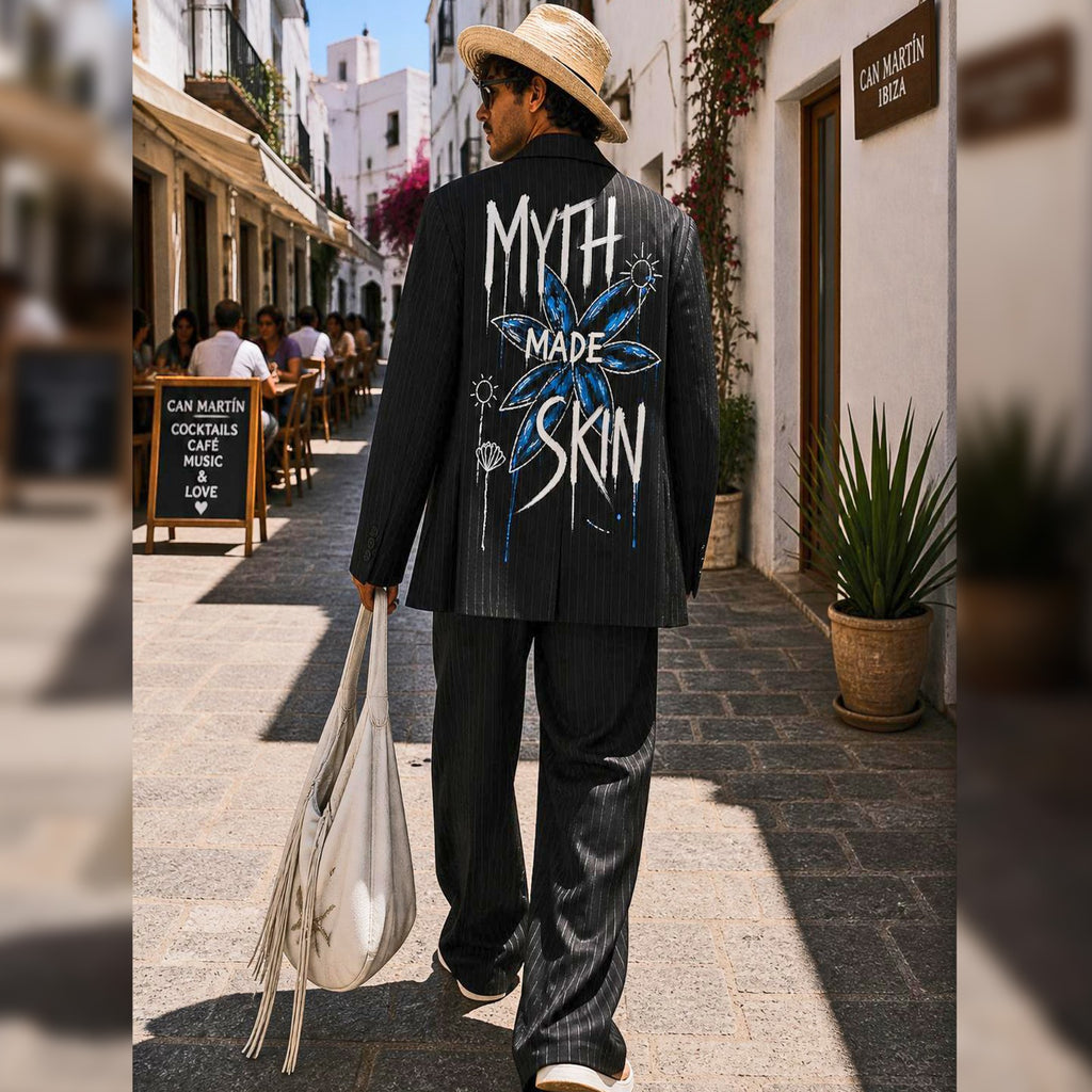 MYTH MADE SKYN   PINSTRIPE BLAZER