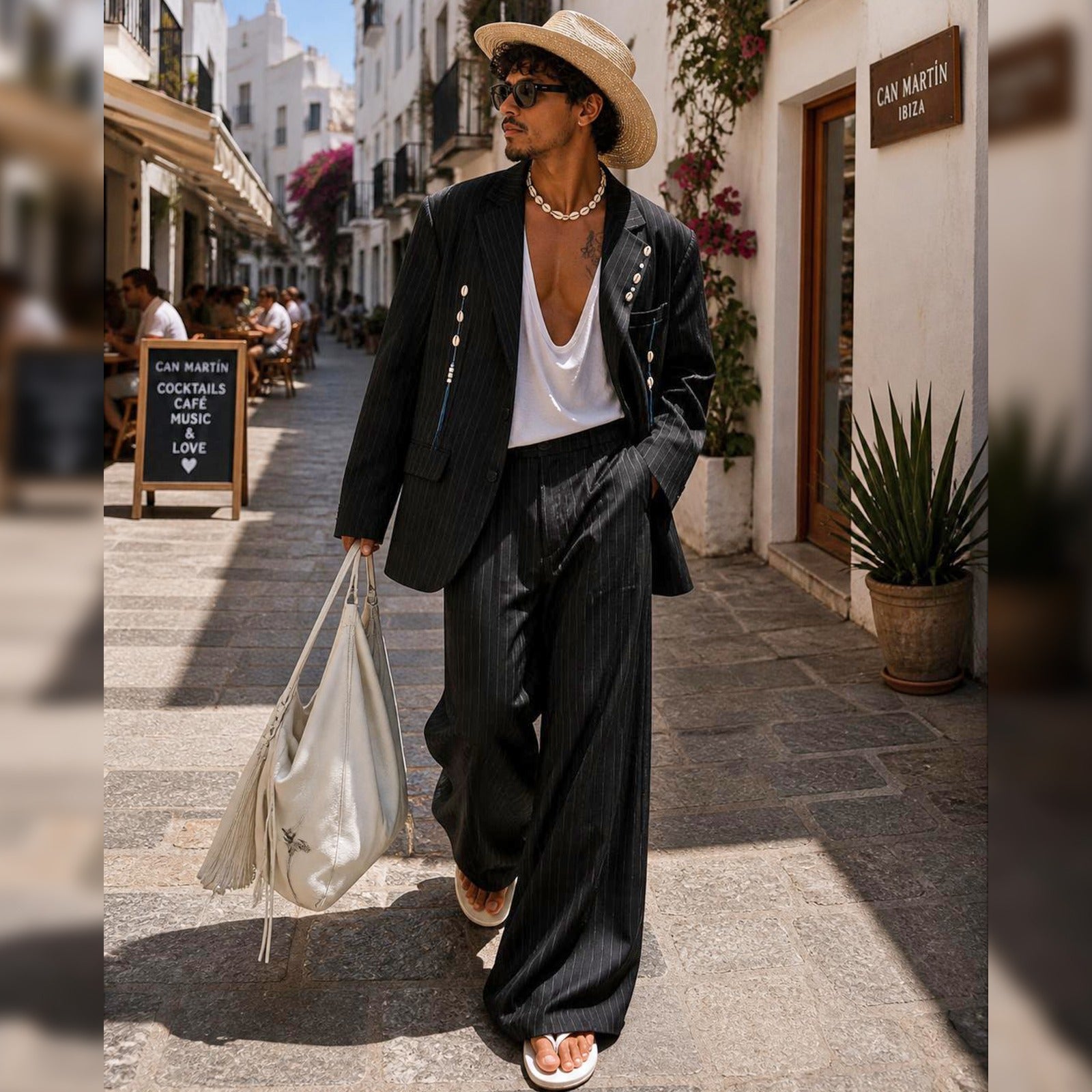MYTH MADE SKYN   PINSTRIPE BLAZER