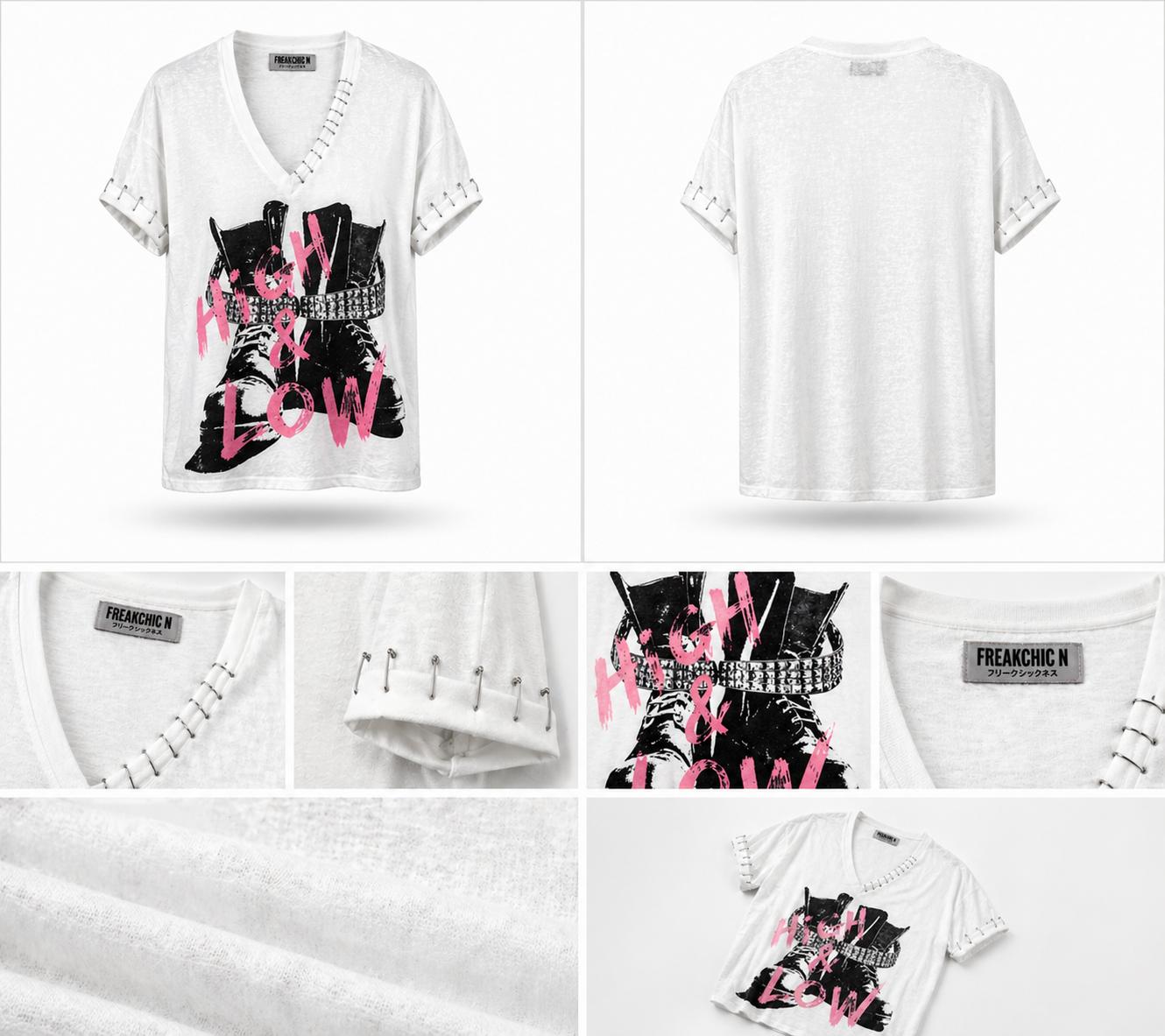 ONYX  PINNED  V  TEE- Distressed Edition