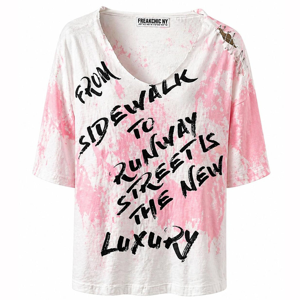 FROM SIDEWALK TEE-PINK CHAOS EDITION