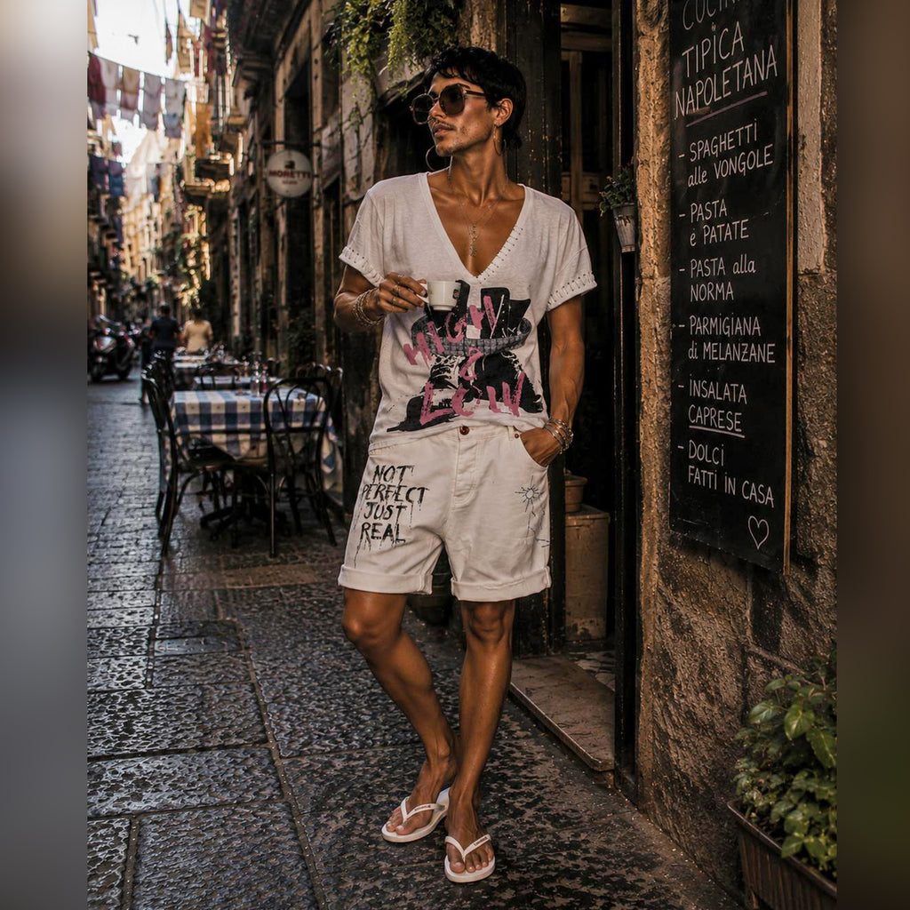 FREAKCHIC HANDPAINTED RAW SHORTS