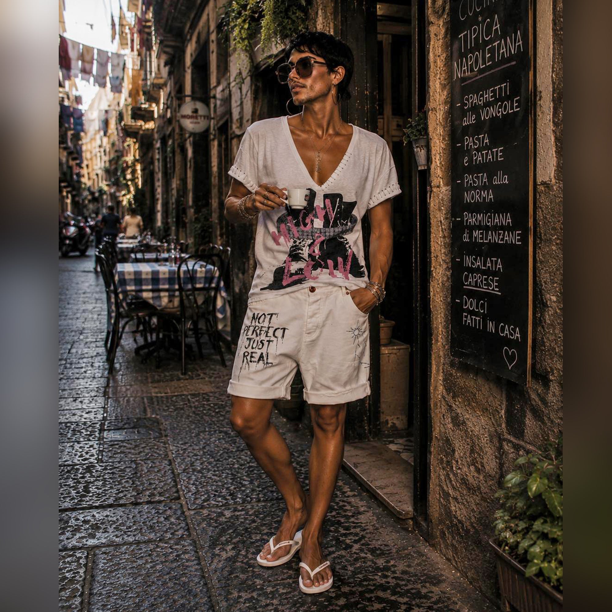 FREAKCHIC HANDPAINTED RAW SHORTS