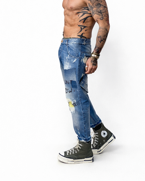 Freak Chic "Front Row" Bleached Cropped Denim