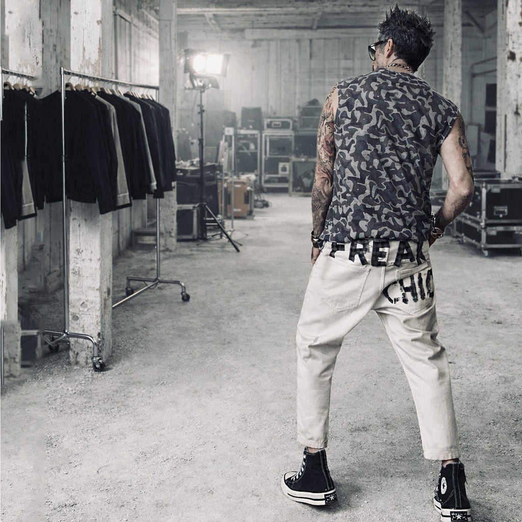 Freakchic Atelier Handprinted Cropped Pants