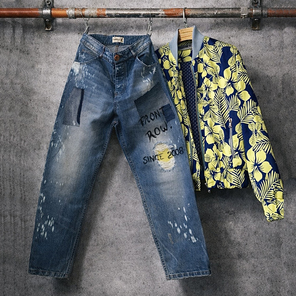 Freak Chic "Front Row" Bleached Cropped Denim