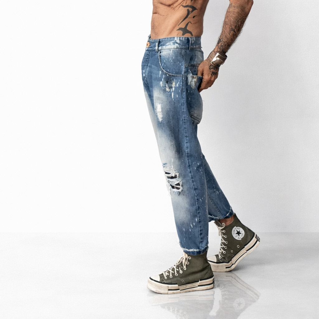Freakchic Rebel Patch Denim  Cropped Jeans