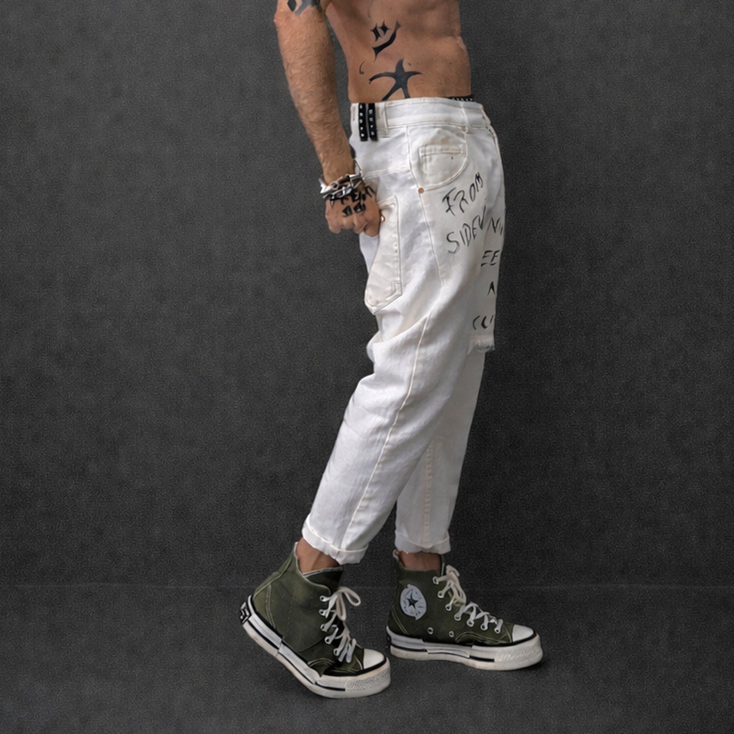 contemporary white desiner denim