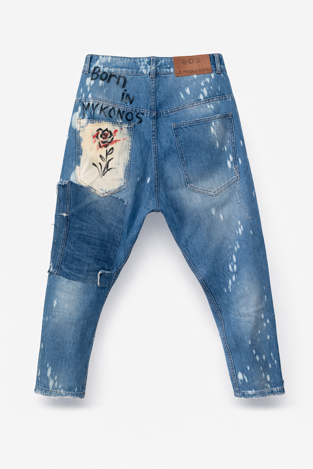 Freak Chic " Mykonos Reborn" Painted Distressd Denim.