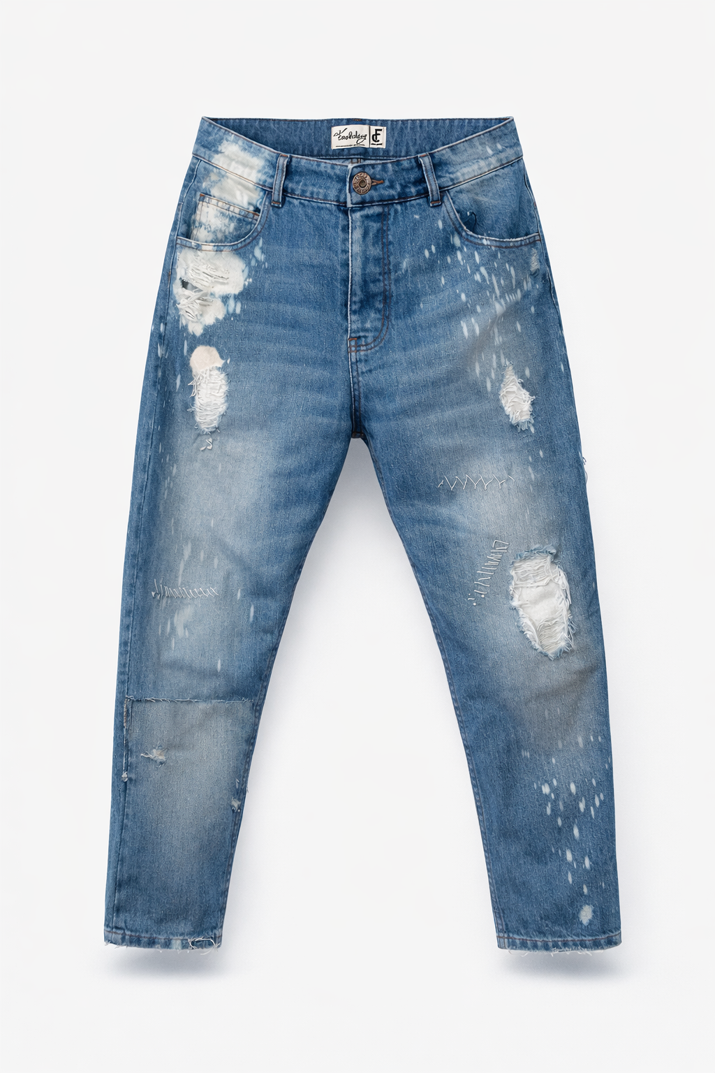 Freak Chic " Mykonos Reborn" Painted Distressd Denim.