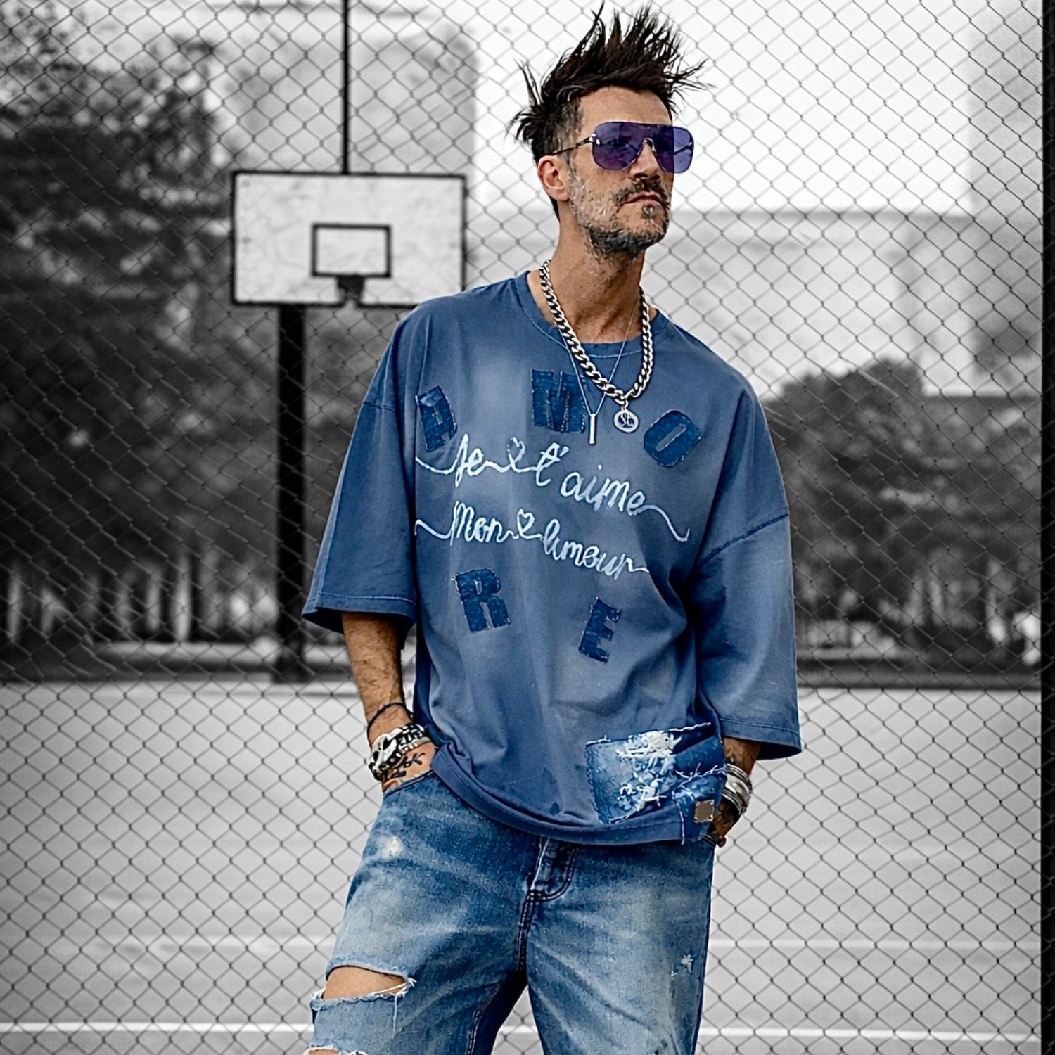 AMORE Denim Oversized T-Shirt